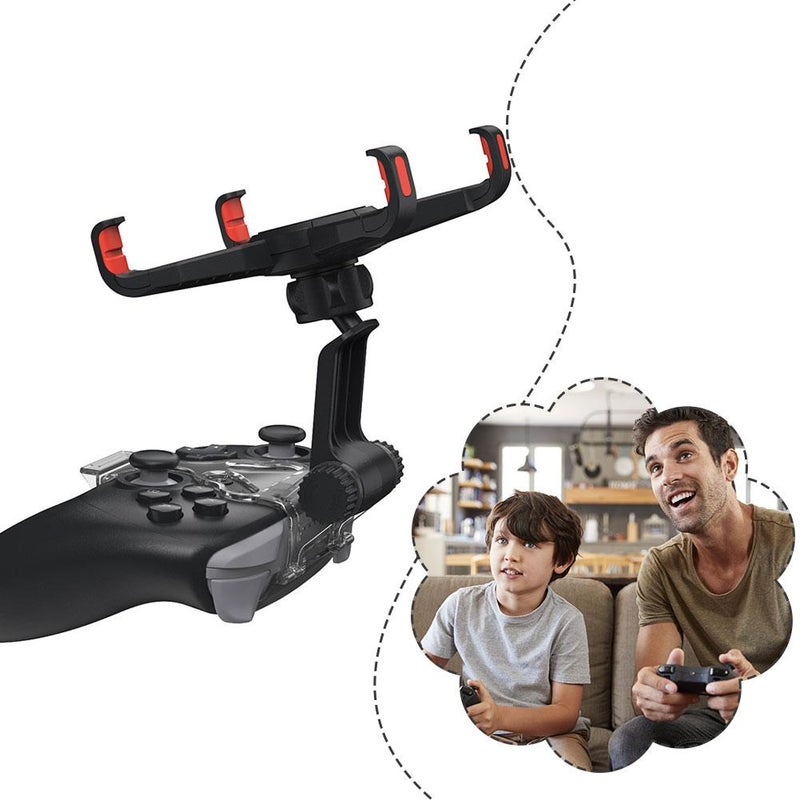 Adjustable Swivel Mount for Switch 2 Pro Controller – 360° Rotatable Phone Holder with Anti-Slip Grip, Multi-Angle Gaming Bracket Stand for Wireless Controller (Black) - Image 3